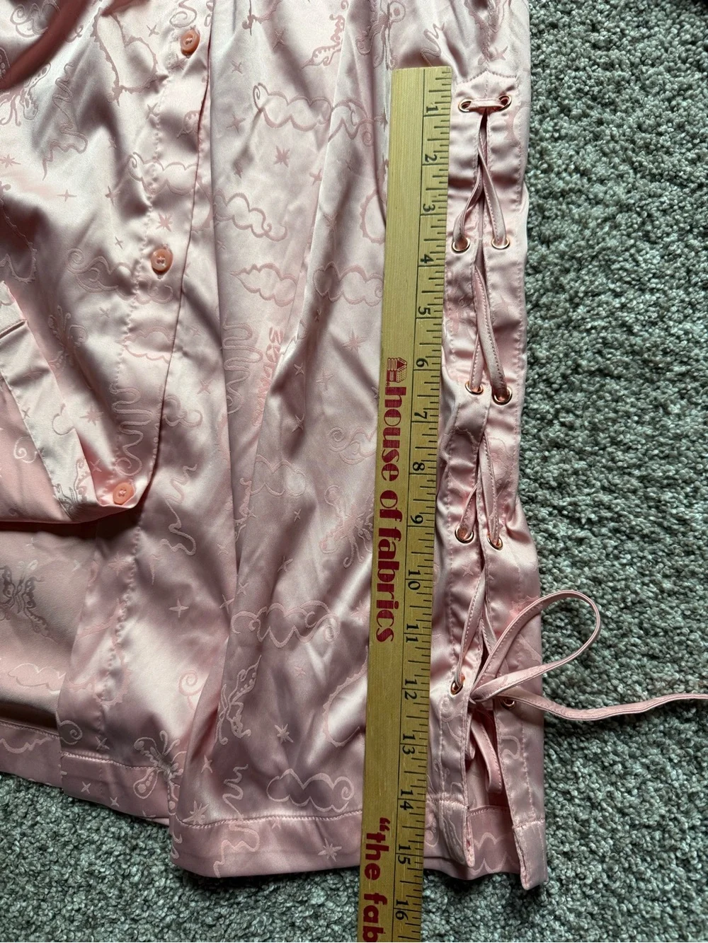 Savage X Fenty Heavenly Satin Sleep Shirt - Pink Floral Jacquard Pajama Top XL